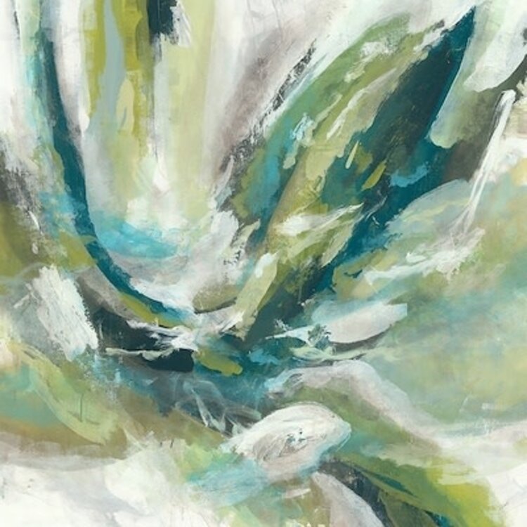 Green Waves II w/ Poly Espresso Brown Float Frame