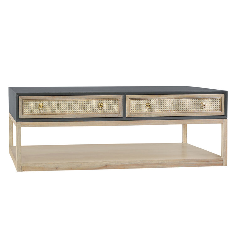 Beyond Borders Alana Coffee Table- Weathered Gray Body / Dark Gray Top