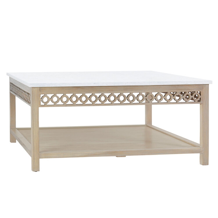 Jules Square Coffee Table- Cerused Gray