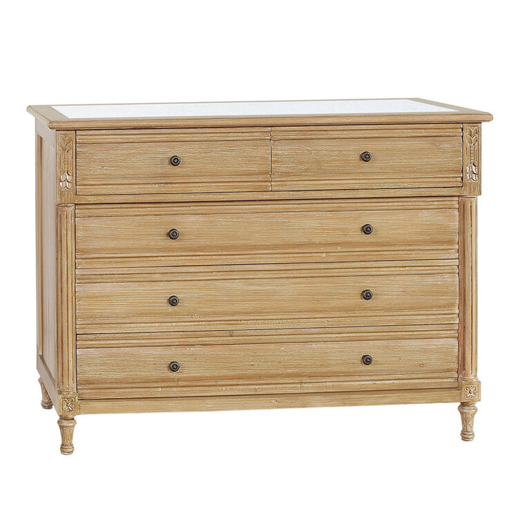 Beyond Borders Juni Marble Top Chest- Weathered Barrel