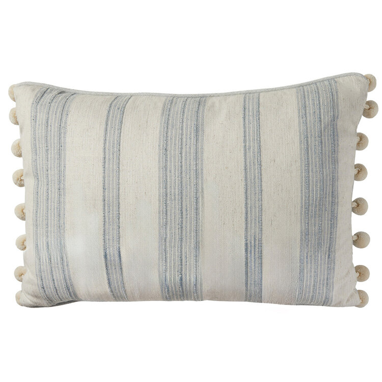 Rosemary Stripe Mineral with Pom Pom Feather, 12" x 20"