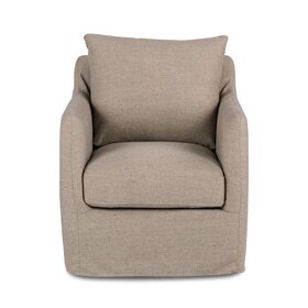 Four Hands Banks Slipcover Swivel Chair- Alcala Taupe