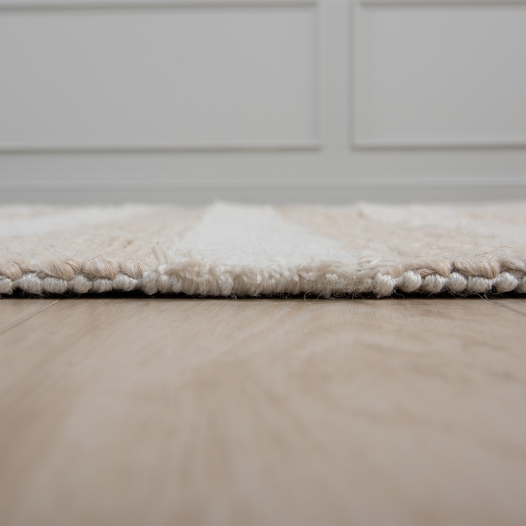 Threads Republic Ria Rug Collection, Beige 3' x 10'