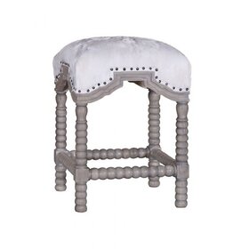 Atelier Home Capra Counter Stool- White Goat Hide Weathered Gray