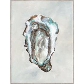 Pearls of the East I w/ Poly Grey Barnwood Floater Frame