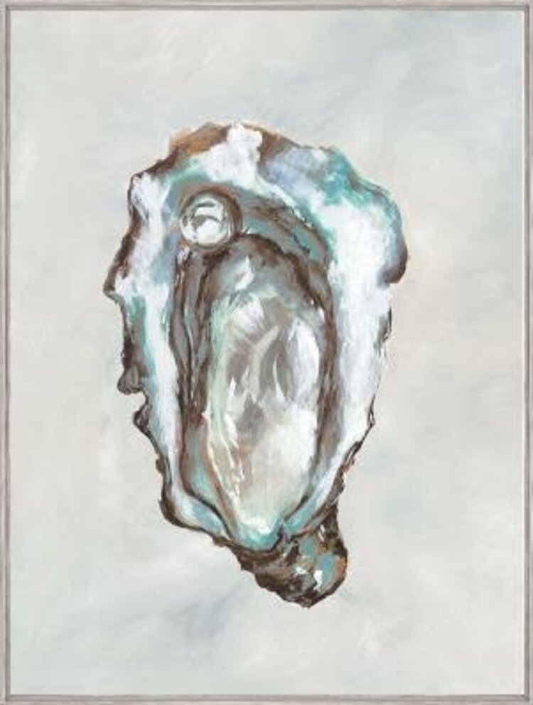 Pearls of the East I w/ Poly Grey Barnwood Floater Frame