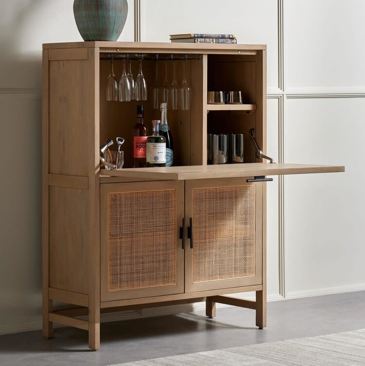Four Hands Caprice Bar Cabinet- Natural Mango