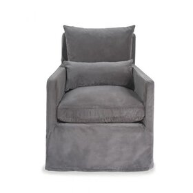 Atelier Home Marly Swivel Chair- Vintage Velvet Charcoal