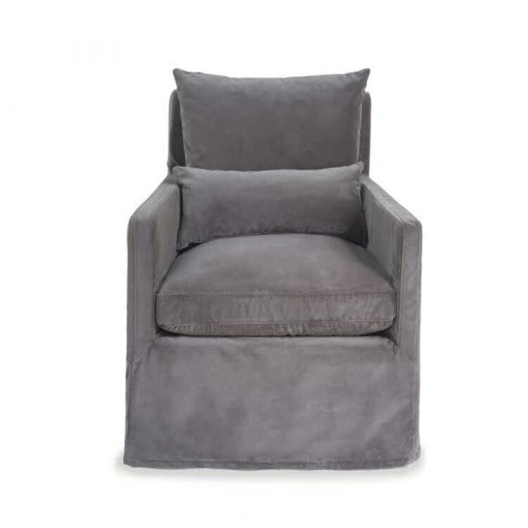Atelier Home Marly Swivel Chair- Vintage Velvet Charcoal