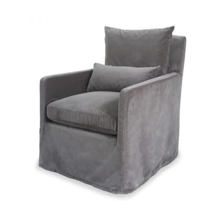 Atelier Home Marly Swivel Chair- Vintage Velvet Charcoal