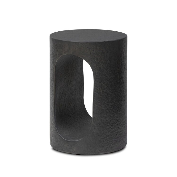 Four Hands Samson End Table- Distressed Graphite Concrete