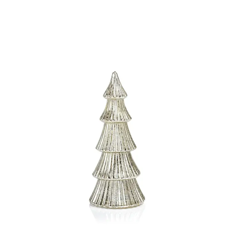 LED Ribbed Antique- Medium Silver Tree