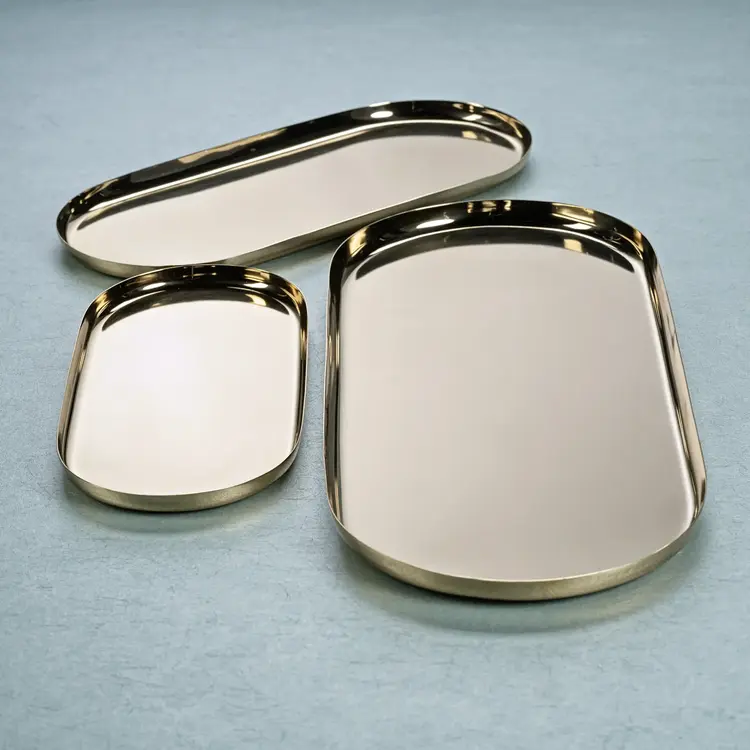 Park Lane Versatile Gold Oval Tray- Medium