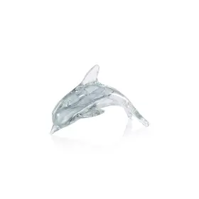 Marinella Decorative Glass Dolphin, Gray 6"