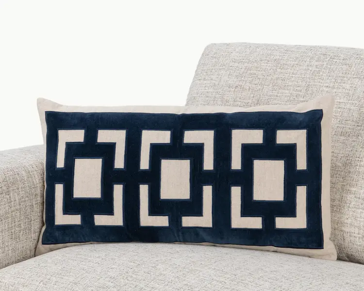 NV Corbin Navy Blue Pillow, 14" x 26"