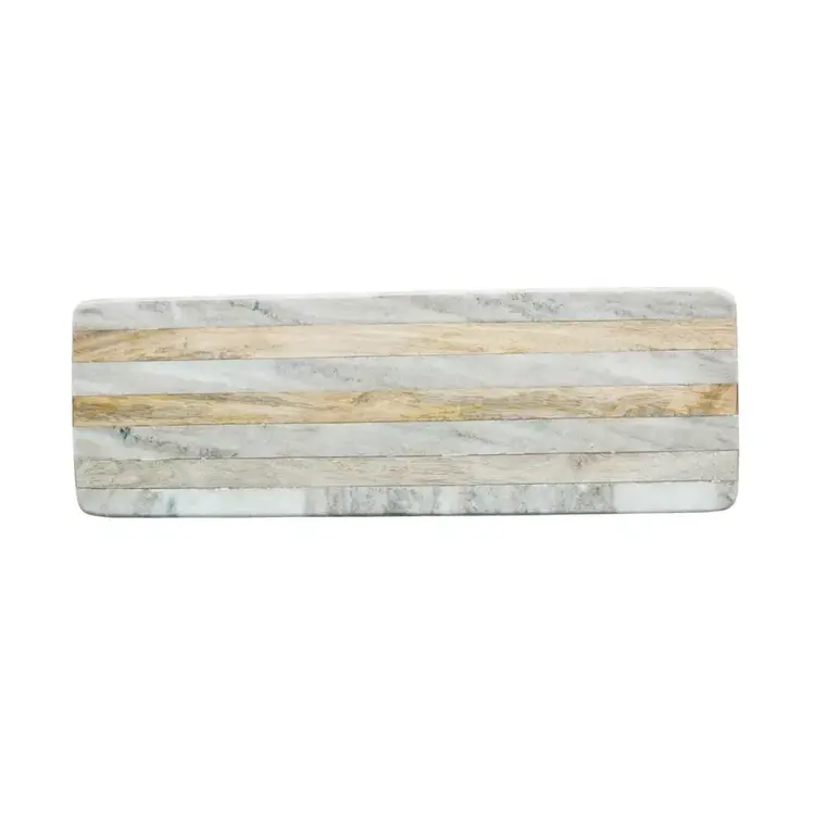 Marble & Mango Wood Cutting Board w/ Stripes