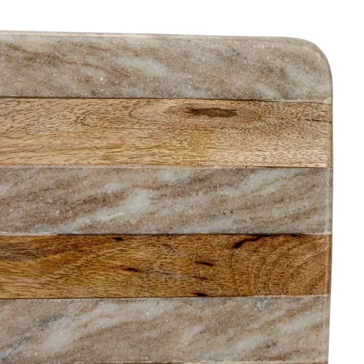 Marble & Mango Wood Cutting Board w/ Stripes