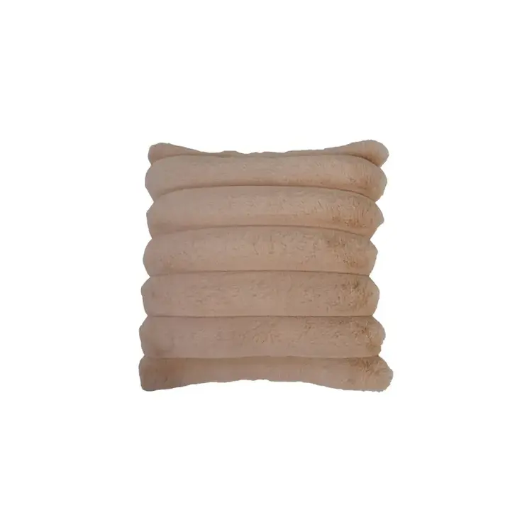 18" Square Faux Fur Pillow- Blush