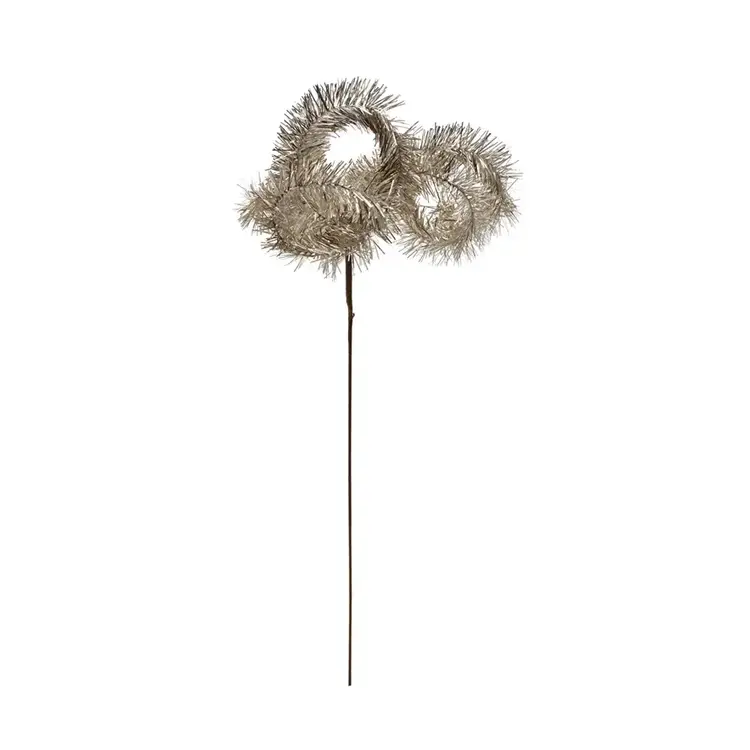 20" H Tinsel Stem- Antique Silver Finish