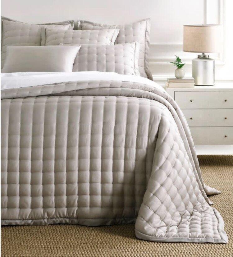 Silken Solid Puff Coverlet, Grey King