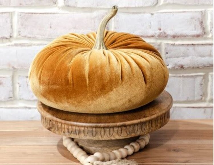 10" Pale Orange Velvet Pumpkin