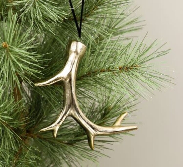 Gold Antler Ornament
