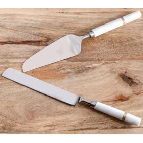 14" Marble Dessert Serving Set