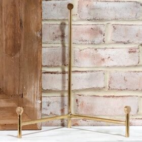 14" Brass Straight Back Easel