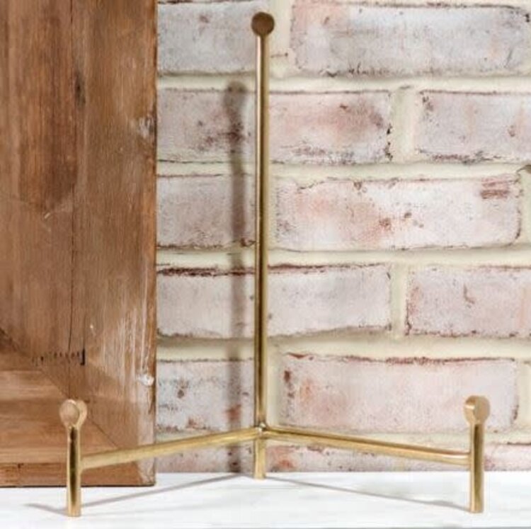 14" Brass Straight Back Easel