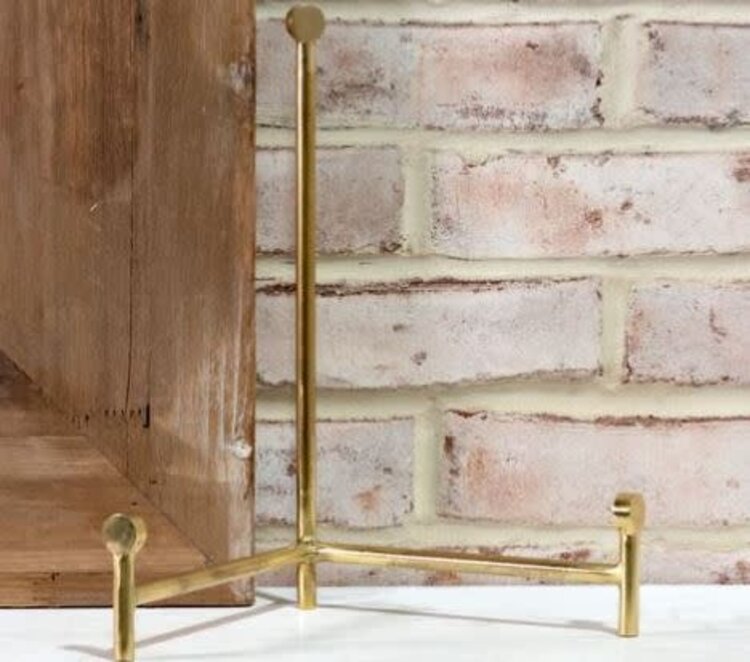 12" Brass Straight Back Easel