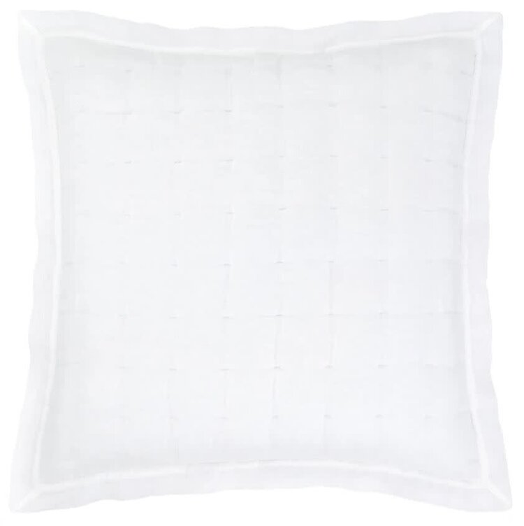 Lush Linen Puff Sham, White Euro