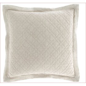 Washed Linen Quilted, Natural Euro Sham