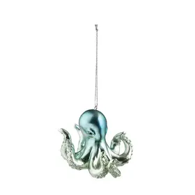 Christmas Iridescent Blue Octopus Ornament