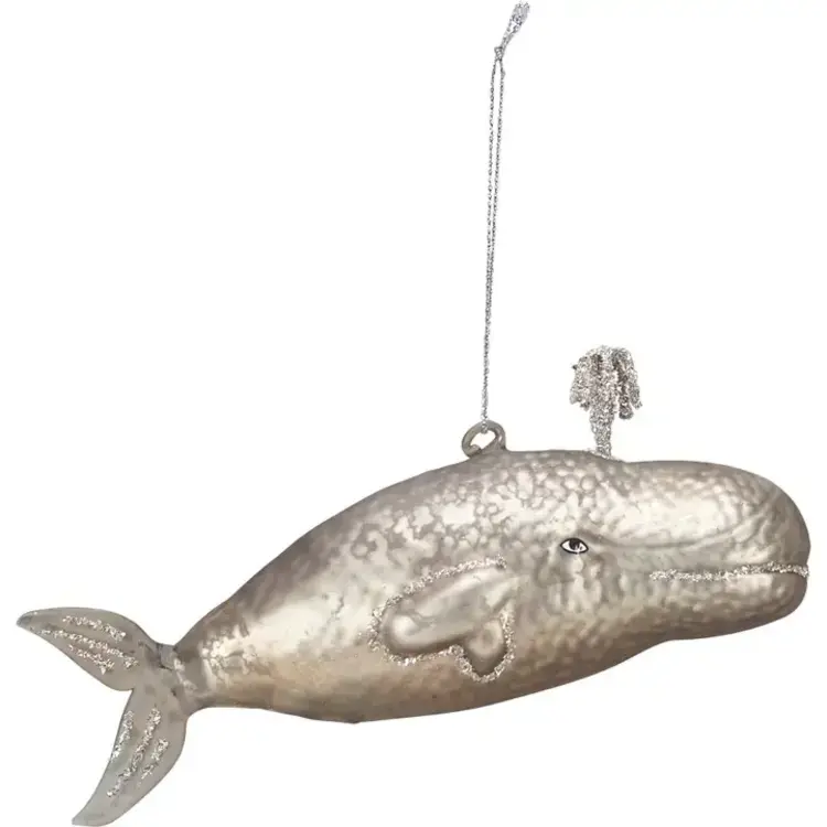 Glass Gray Whale Ornament