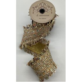 Blissful Boucle Frayed Edge, White/Gold/Blue & Green