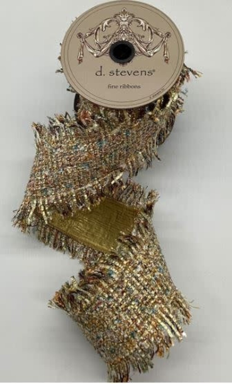 Blissful Boucle Frayed Edge, White/Gold/Blue & Green