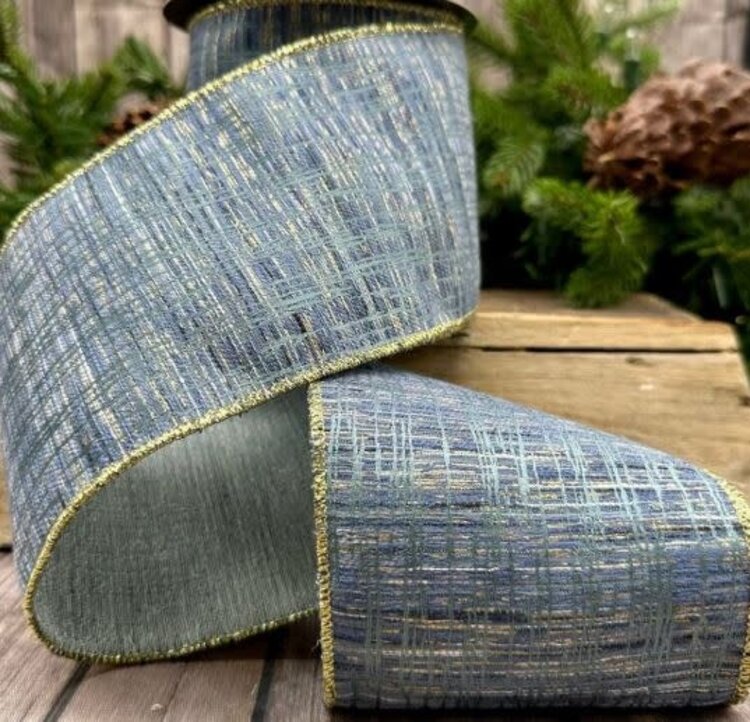 Jacquard Crisscross Pattern, Blue Gold