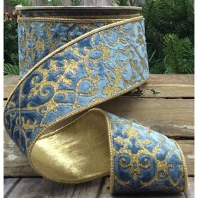 Velvet Glitter Treillage, Dusty Blue