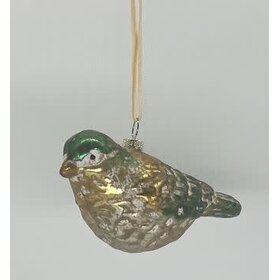 Glass Idaho Green Headed Sparrow, Green Gold