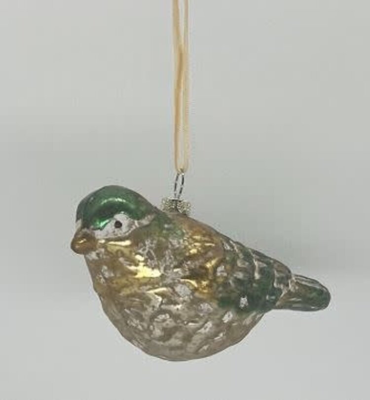 Glass Idaho Green Headed Sparrow, Green Gold