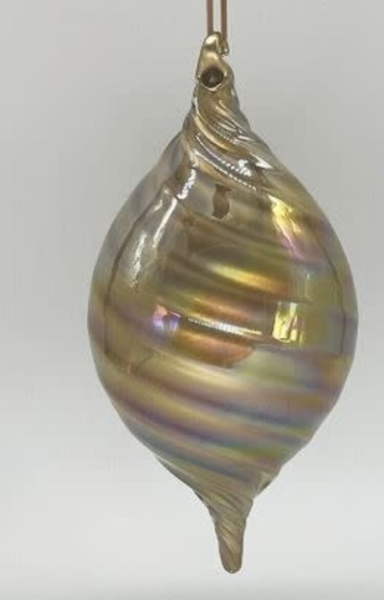 Glass Swirl Finial, Gold