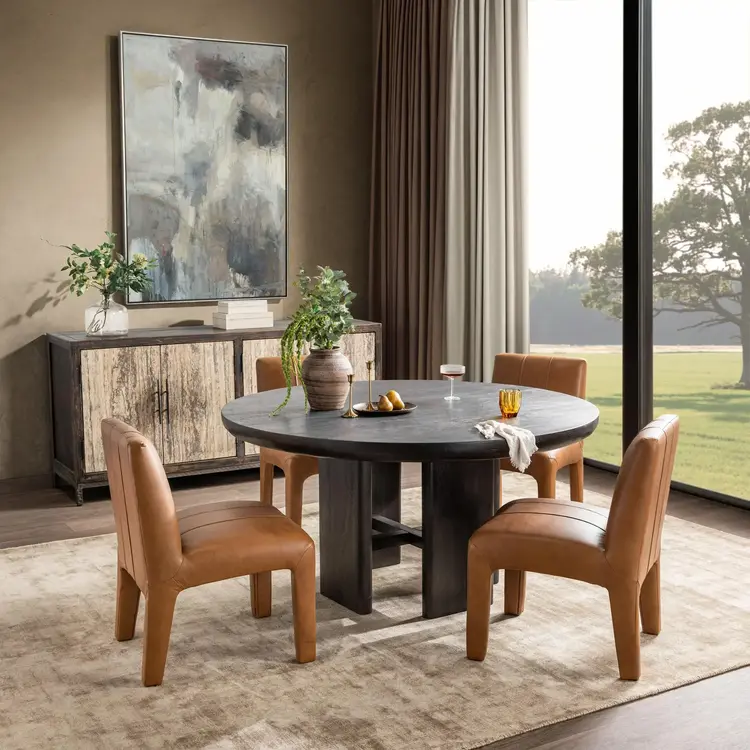 Celadon 60" Round Dining Table- Truffle Roast