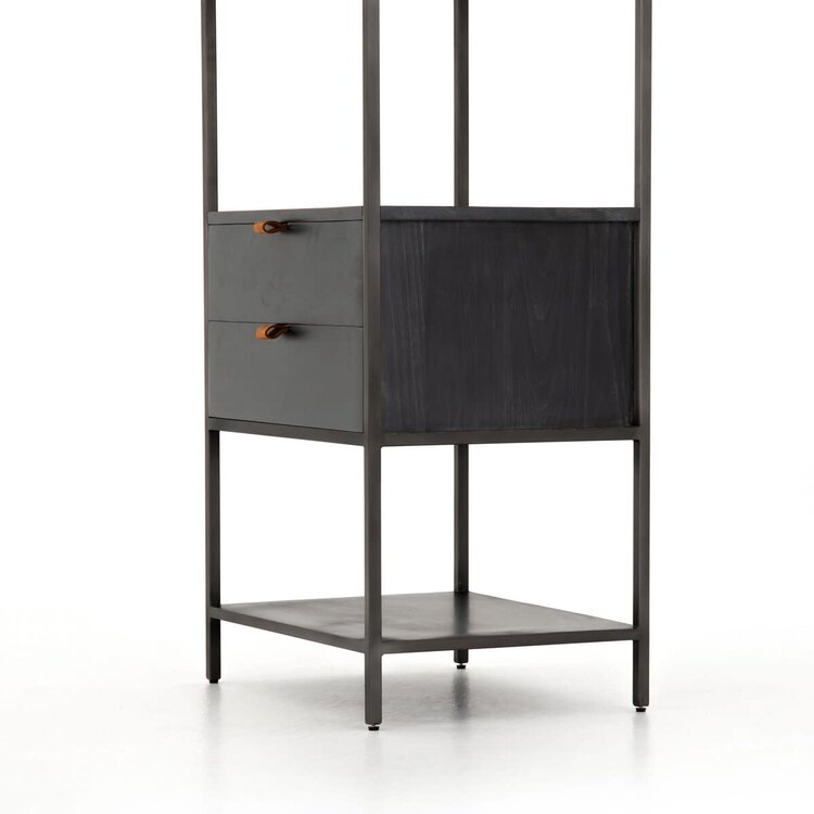 Four Hands Trey Bookshelf- Black Wash Popular