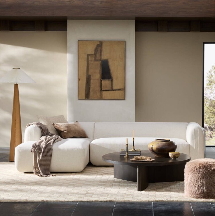 Four Hands Nara 2-Piece Left Chaise Sectional- Crypton Nomad Snow