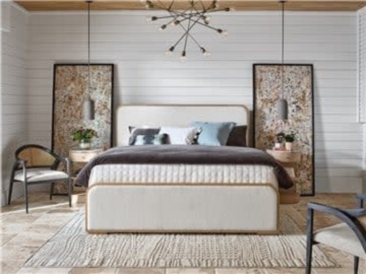 Modern Nomad Bed, Queen Canberra Ivory