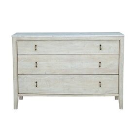 Beyond Borders Giselle 3 Drawer Chest- White Wash Mango Wood
