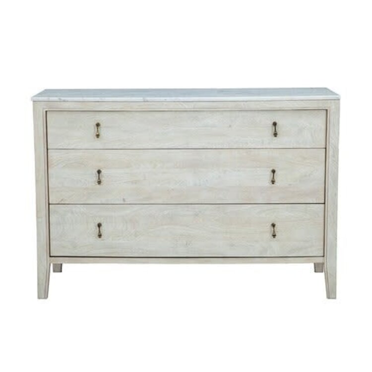 Beyond Borders Giselle 3 Drawer Chest- White Wash Mango Wood