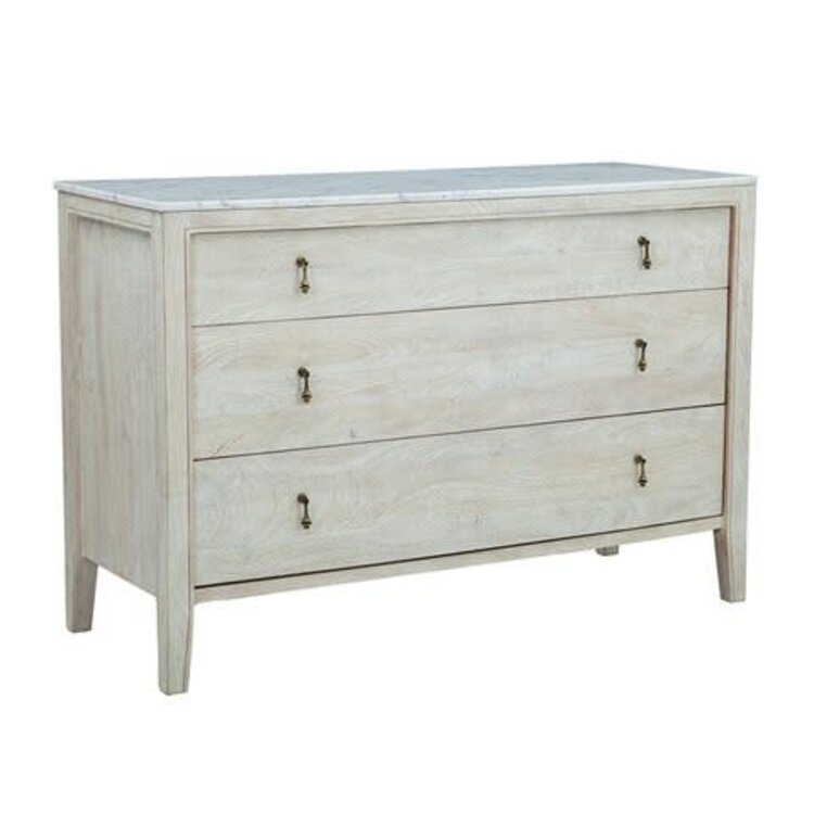 Beyond Borders Giselle 3 Drawer Chest- White Wash Mango Wood