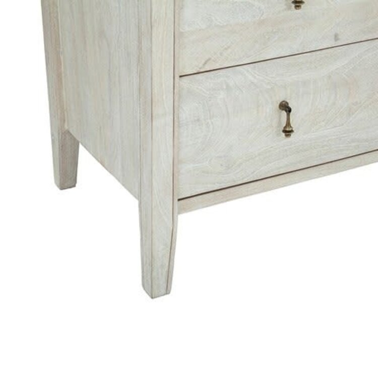 Beyond Borders Giselle 3 Drawer Chest- White Wash Mango Wood