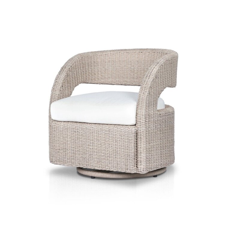 Four Hands Hawkins Outdoor Swivel Chair- Faye Cream